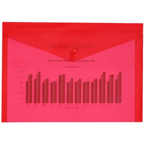 OfficeMax Polypropylene Document Wallet A4 Red
