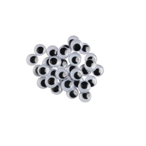 Craft Workshop Moving Eyes 12mm Black, Pack of 100