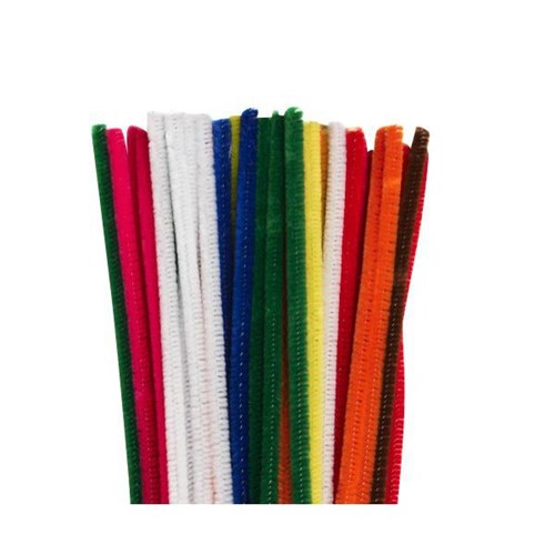 Chenille Pipecleaners 6x150mm Assorted Colours, Pack of 50