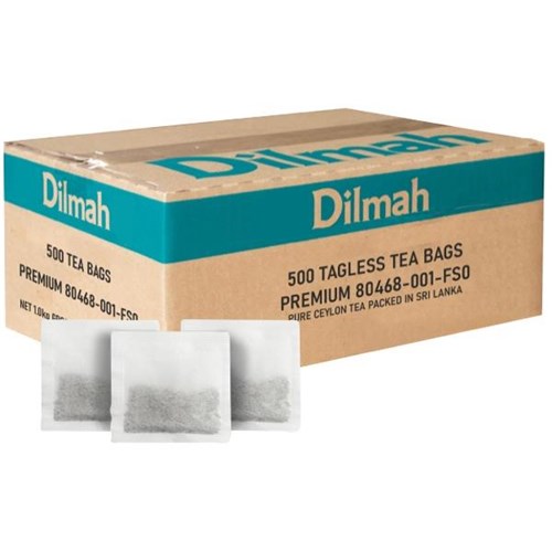 Dilmah Premium Tagless Tea Bags, Box of 500 | OfficeMax NZ