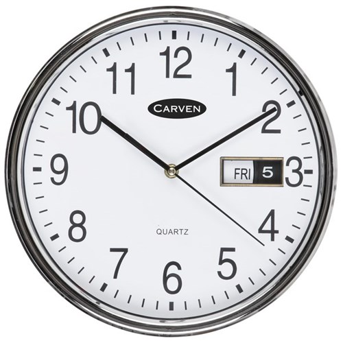 Carven Glass Face Analogue Wall Clock 285mm