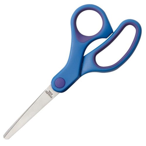 OfficeMax Blunt End Kids Scissors Softgrip Handles 160mm Blue ...