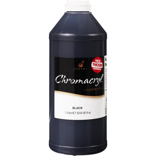 Chromacryl Student Acrylic Paint 1L Black
