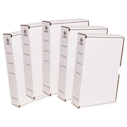 FM Storage Box File Foolscap White, Pack of 5 | OfficeMax NZ