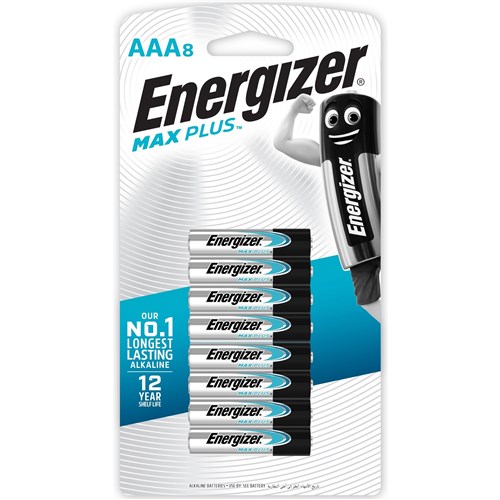 Energizer Max Plus AAA Alkaline Batteries, Pack of 8