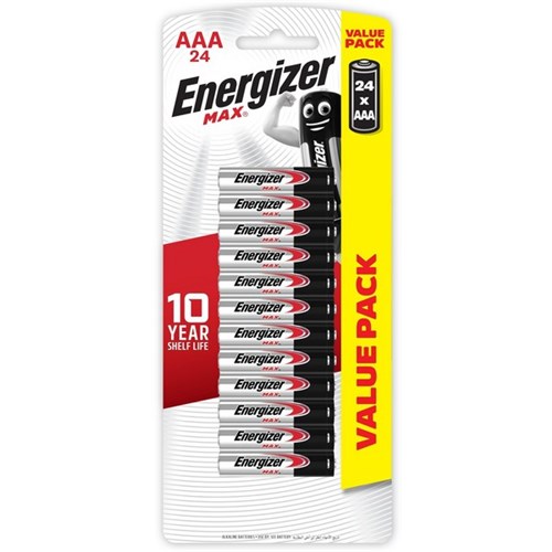 Energizer Max AAA Alkaline Batteries, Pack of 24