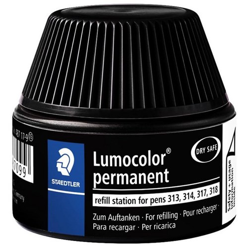 Staedtler Lumocolor 487 Black Permanent Marker Ink Refill Pot
