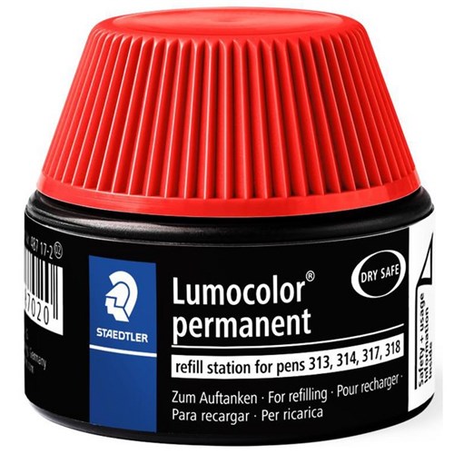 Staedtler Lumocolor 487 Red Permanent Marker Ink Refill Pot
