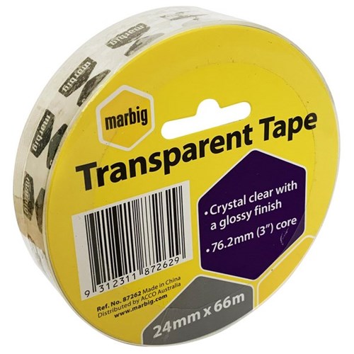 Marbig Transparent Office Tape 24mm x 66m Clear