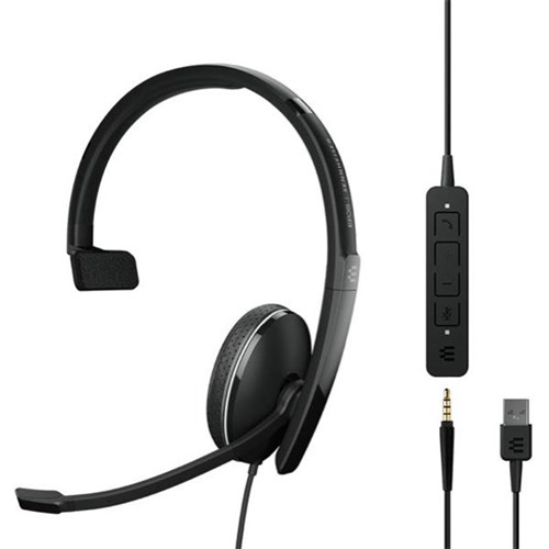 EPOS Sennheiser Adapt 135 USB II UC Wired Monaural Headset with 3.5mm Jack