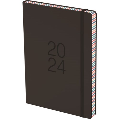Collins A51 Coloured Edge Diary A5 1 Day To A Page 2024 Black