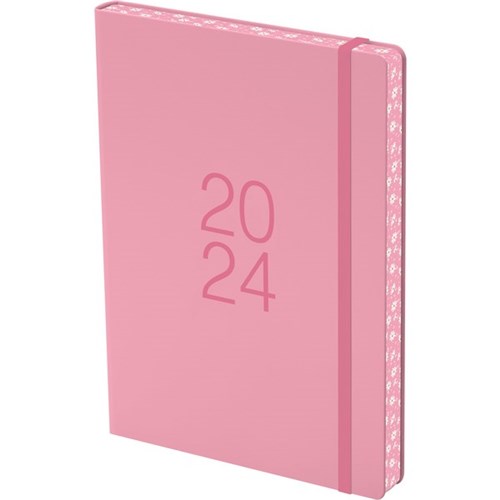 Collins A51 Coloured Edge Diary A5 1 Day To A Page 2024 Pink