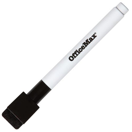 OfficeMax Black Mini Magnetic Whiteboard Marker With Eraser