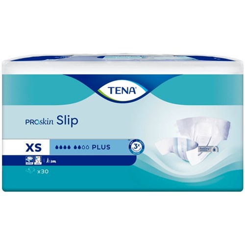 TENA ProSkin Slip Plus Continence Briefs Unisex XS, 3 Packs of 30