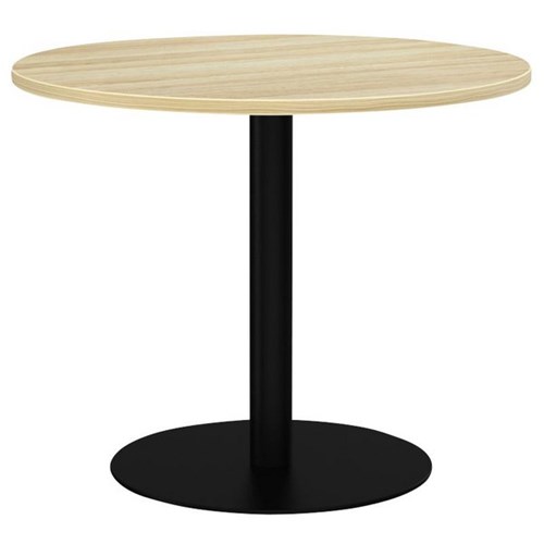 Polo Meeting Table Round 900mm Atlantic Oak/Black