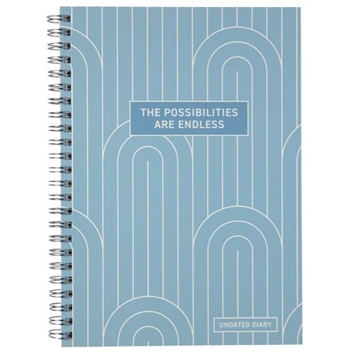 OfficeMax The Possibilities Are Endless A5 Diary Week To View Undated Light Blue