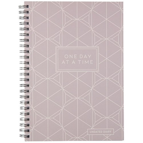 OfficeMax One Day At A Time A5 Spiral Diary Week To View Undated Lilac