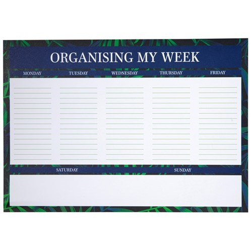 OfficeMax A4 Desk Pad Week To View Undated Midnight Palm
