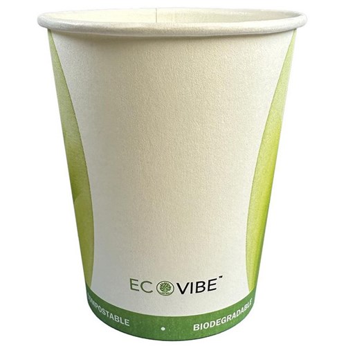 Compostable Single Wall Paper Cups Leaf 290ml, Carton of 1000