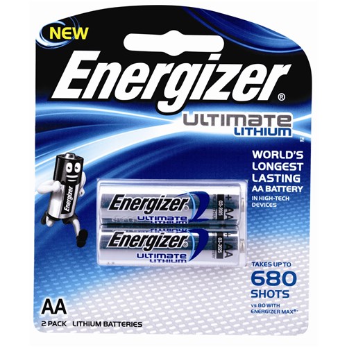 Energizer Ultimate Lithium AA Batteries, Pack of 2