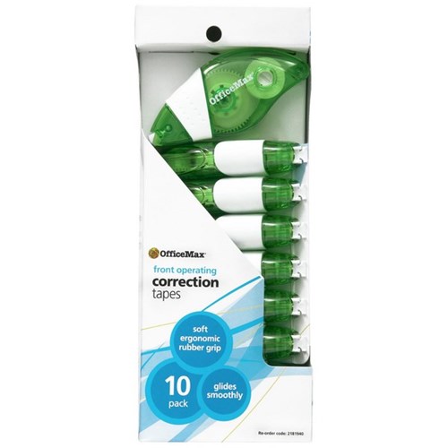 OfficeMax Correction Tapes Rubber Grip 5mm x 8.5m, Pack of 10