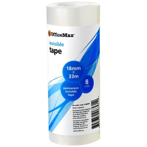 OfficeMax Invisible Tape 18mm x 33m, Pack of 8