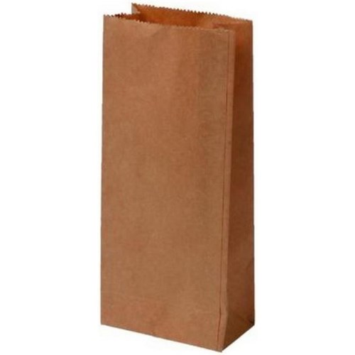 Block Bottom Paper Bags No.1 127x70x270mm Brown, Carton of 500