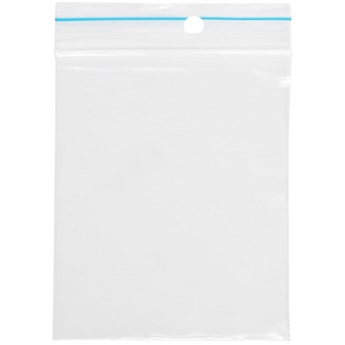Resealable Plastic Bags 62x75mm 40 Micron Clear, Pack of 100