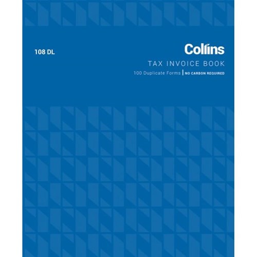 Collins 108DL Tax Invoice Book FSC NCR Duplicate Set of 100