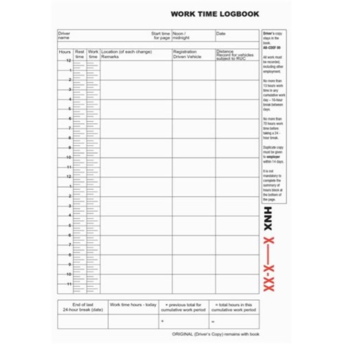 Collins A5 Work Time Log Book Triplicate Set of 50 | OfficeMax NZ