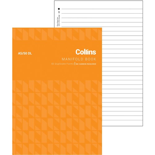Collins A5/50DL Manifold Book NCR Duplicate Set of 50