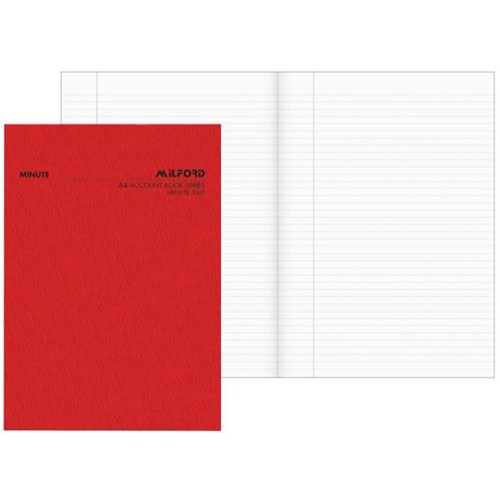 Milford A4 Series Minute Account Book Limp Cover 26 Leaf