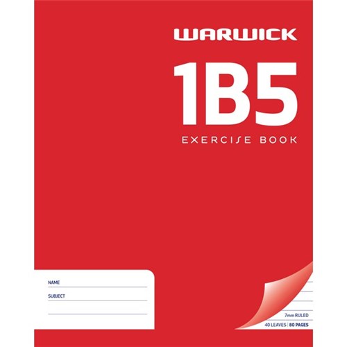 Warwick 1B5 Exercise Book 7mm Ruled 40 Leaves