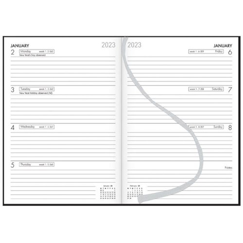 Collins A53 Diary A5 Week To View 2023 Black | OfficeMax NZ