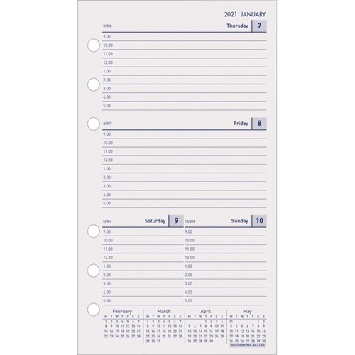 Milford TimePlanner 6 Ring Diary Refill Weekly Dated 2021 | OfficeMax NZ