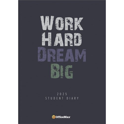 OfficeMax A53 Flexboard Cover Student Diary A5 Week To View 2025 Work Hard