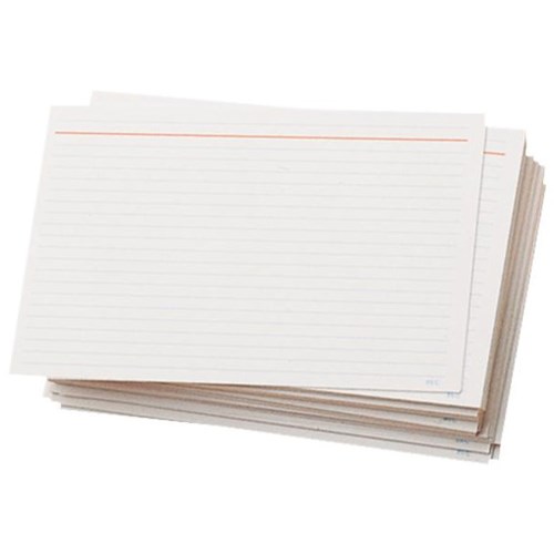 64C System Cards, Feint Head, Ruled, 6x4 Inch, 150x100mm, Pack of 100