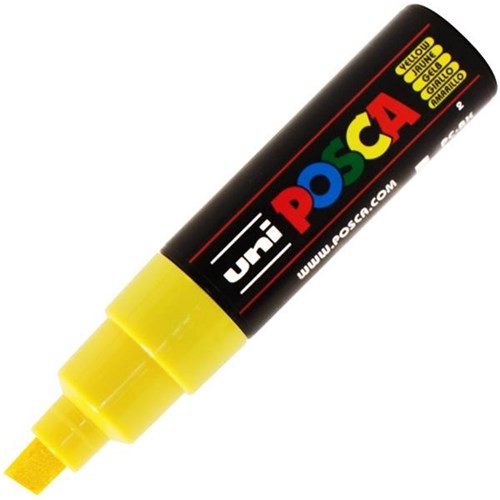 uni POSCA Poster Paint Marker Pen Bold Chisel Tip Yellow