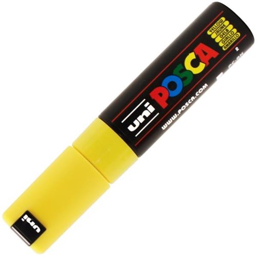 uni POSCA Poster Paint Marker Pen Bold Chisel Tip Yellow