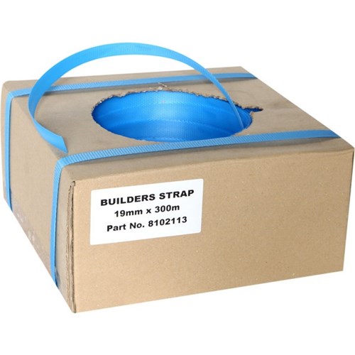 Builders Plastic Hand Strapping in a Dispenser Box 19mm x 300m Blue