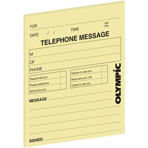 Olympic Telephone Message Pad 50 Sheets