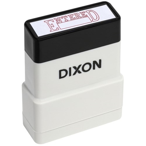 Dixon 028 Self-Inking Stamp ENTERED With Write In Box Red