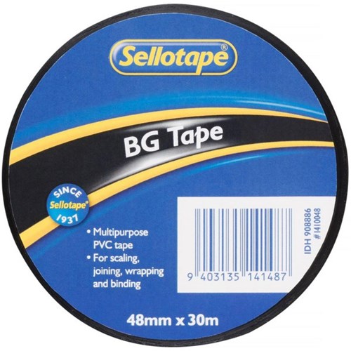 Sellotape BG 1410 Flexible PVC Tape 48mm x 30m Black