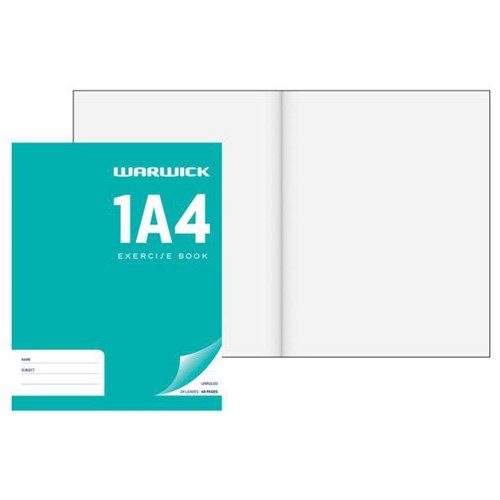 Warwick 1A4 Exercise Book Unruled 24 Leaves