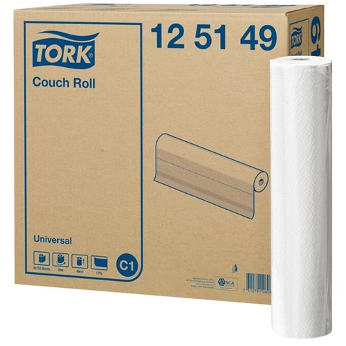 Tork C1 Universal Couch Roll Sheets 490mm x 50m, Pack of 8 Rolls