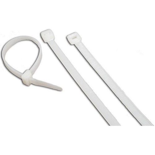Plastic Cable Ties 2.5x200mm Natural, Pack of 100