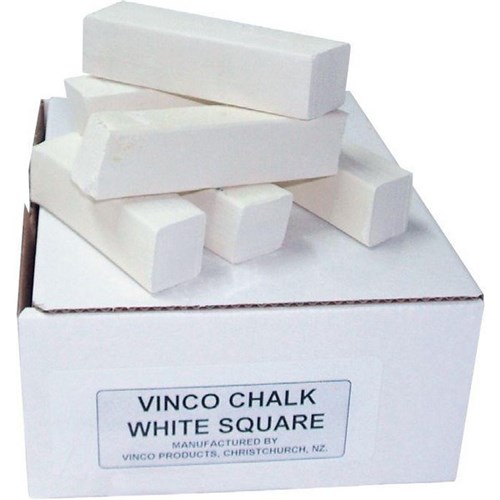 Vinco Giant Square Marking Chalk Sticks 80x20mm White, Pack of 36