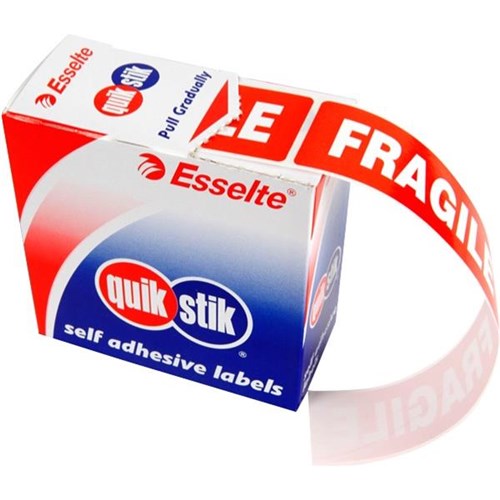 Quik Stik Fragile Dispenser Labels, Pack of 90