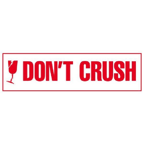 Shipping Label Don't Crush 30x127mm Red on White, Pack of 250