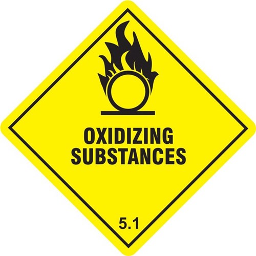 Shipping Label Oxidizing Substances 5.1 99x99mm, Roll of 500
